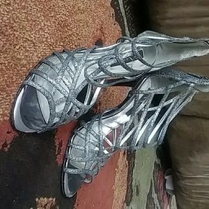 Sparkly Open-toed Heels